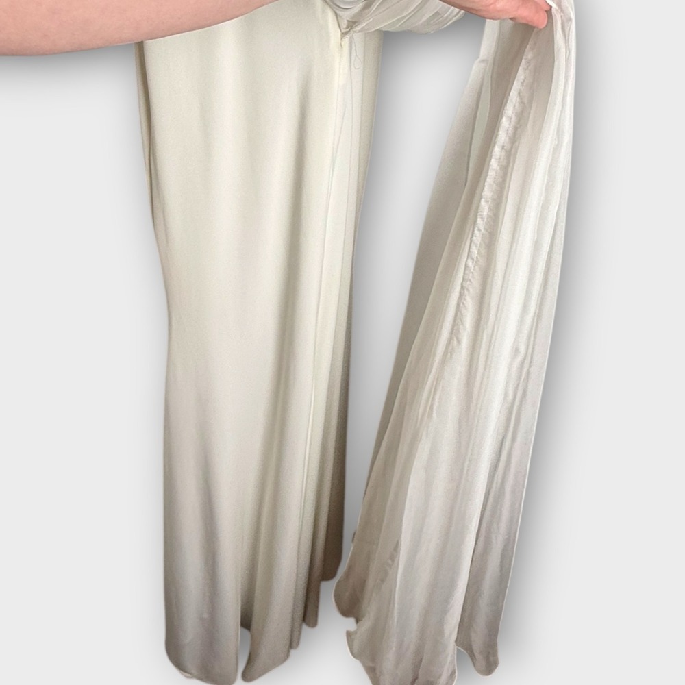NEW Rachel Allan Prom Pageant Evening Gown Dress White Lavender Green Beads Sz 0 - Picture 9 of 13